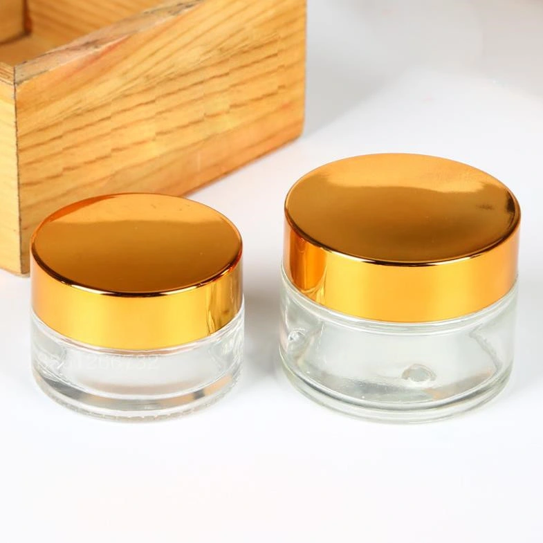 Hot Sale Luxury Transparent Cream Glassware Cosmetic Packaging Eye Face Cream Glass Jar with Cover