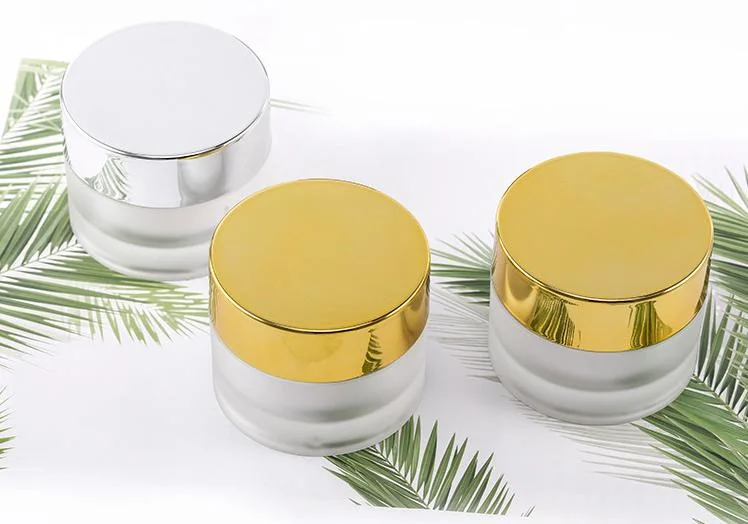 in Stock Gold Clear 50g 50ml Frosted Skincare Small Face Cream Custom Empty Lip Balm Scrub Acrylic Pet Glass Cosmetic Plastic Packaging Cream Jar Pot Bottle Box