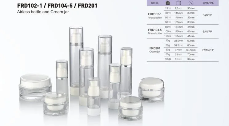 15g 30g 50g 100g Empty Luxury Acrylic Skincare Jar Plastic Double Wall Cosmetic Face Cream Plastic Jars with Lids Packaging