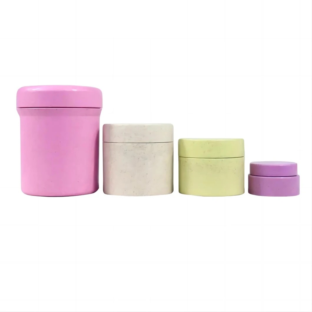 Biodegradable Multi Color Wheat Cosmetic Containers Recyclable Wheat Straw Cream Jar with Screw Cap