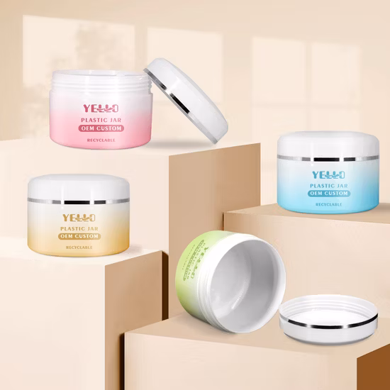 Envase cosmético personalizado Cuidado de la piel 30g 50g 100g 200g 250g 500g Frascos de crema de plástico con cuchara