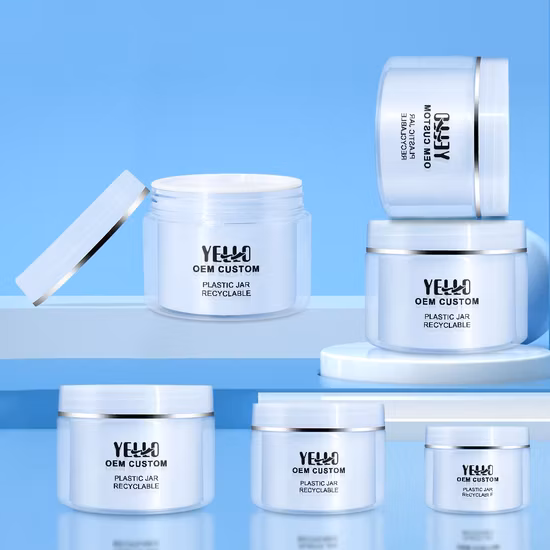 Venta al por mayor, 30g, 50g, 100g, 250g, 450g, tarro de crema de embalaje cosmético para el cuidado de la piel de plástico redondo para mascotas