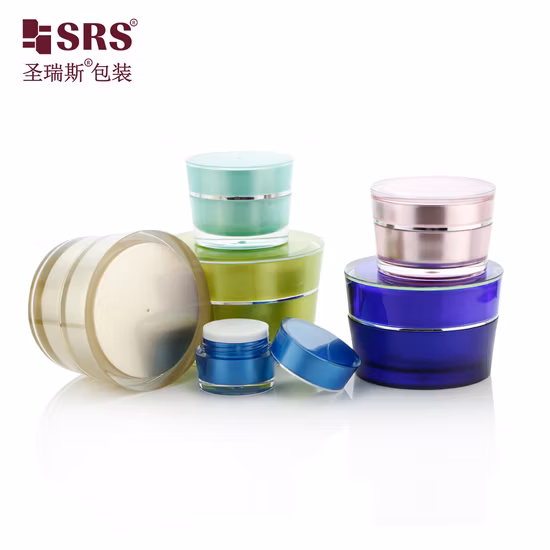 Vacío de lujo Acrílico Cuidado de la piel Plástico Doble pared Cosmética Crema facial Frascos de plástico Embalaje 5g 10g 15g 30g 50g 75g Tarro de crema