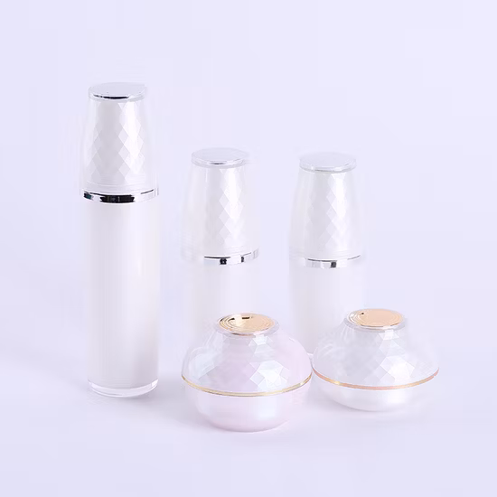 Botella plástica vacía de acrílico cosmética blanca para el paquete modificado para requisitos particulares del cuidado de la piel